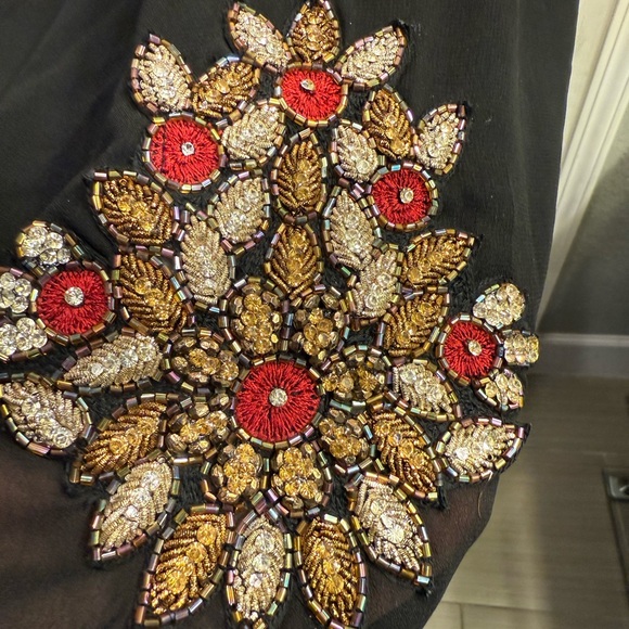 Indian Punjabi/ Pakistani Black georgette Kurti tunic - Picture 6 of 7